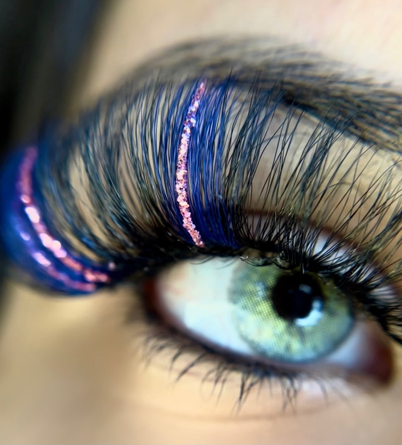 Pink Blue Glitter False Lashes ‘Seapunk’