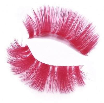 Pink fluffy false lash strips 