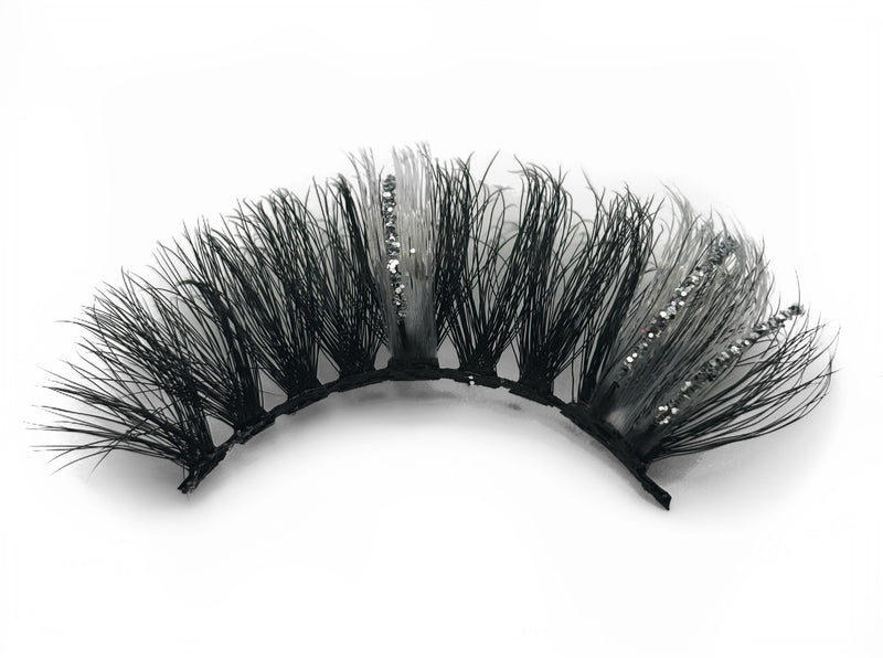 White Silver Glitter False Lashes ‘Diamonique’