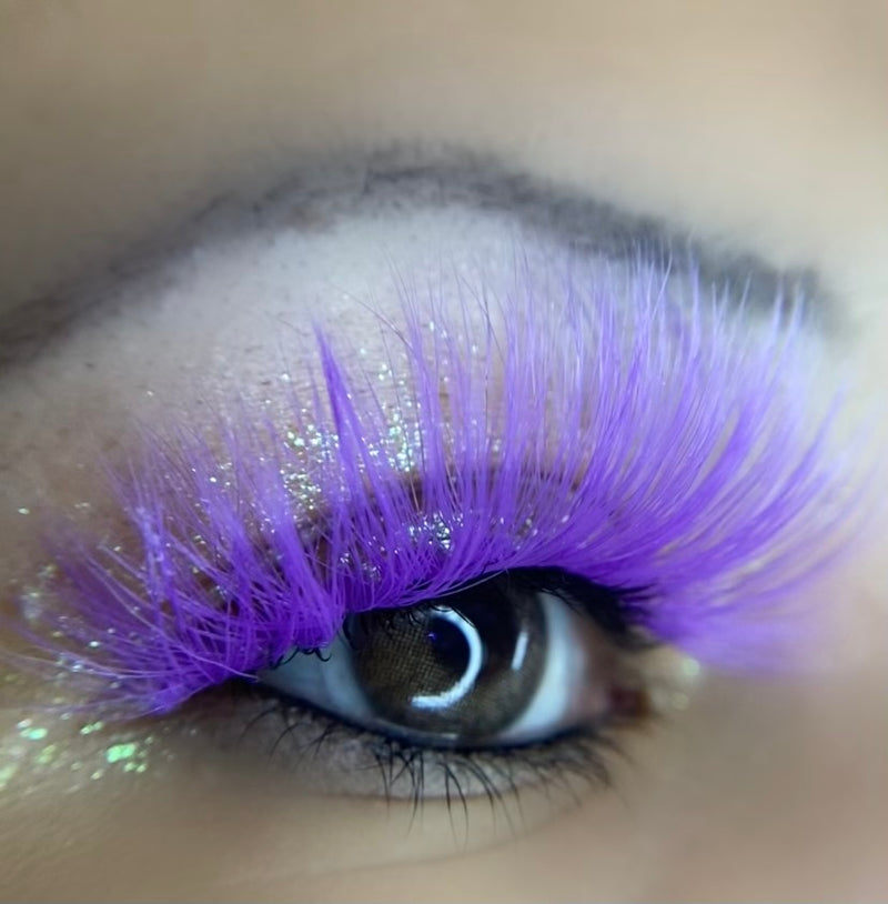 Purple lashes faux mink eye swatch