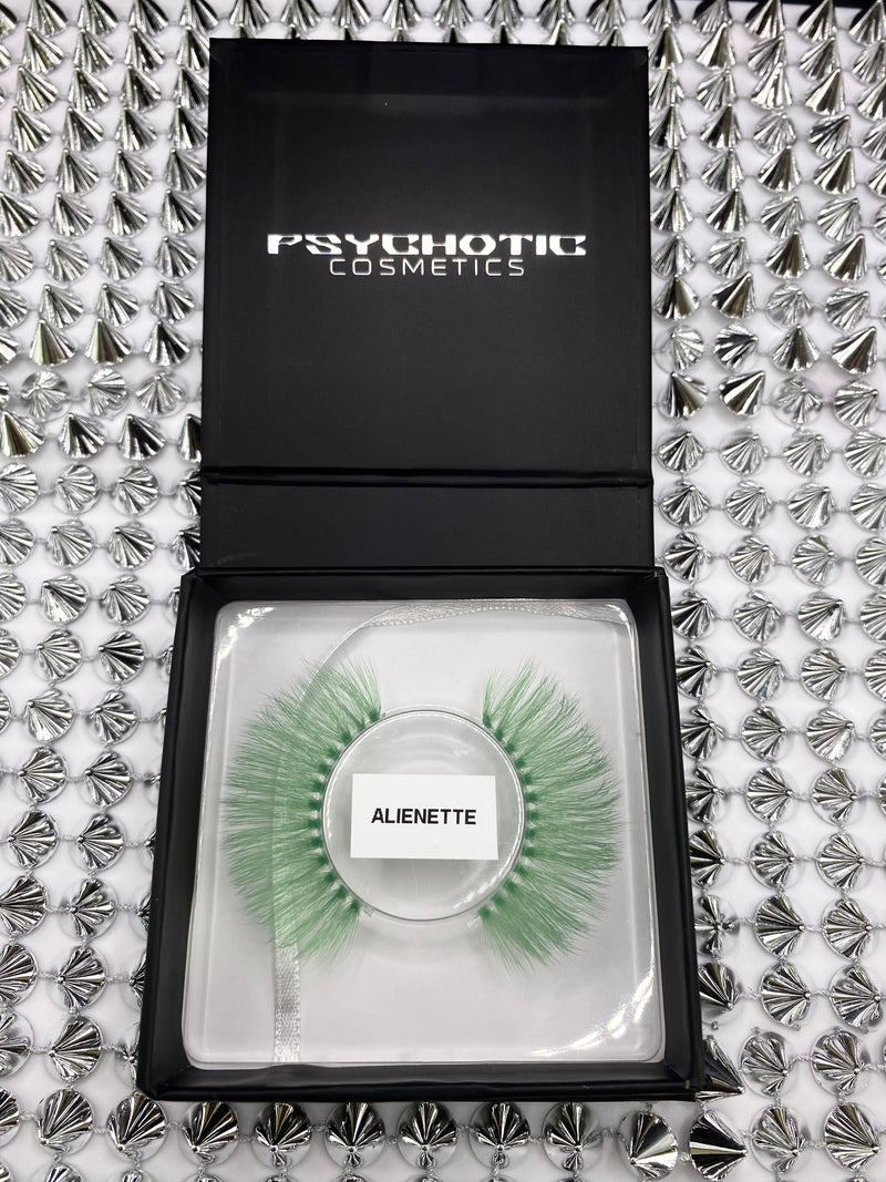 Dark Green False Lashes ‘Alienette’