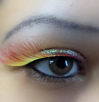 Red Yellow Ombré False Lashes ‘Electronica’