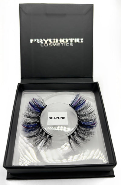 Pink Blue Glitter False Lashes ‘Seapunk’