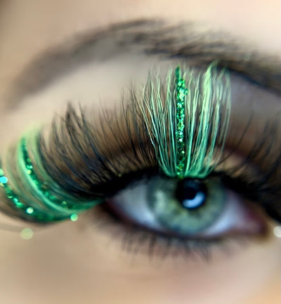 Green Glitter False Lashes ‘Emerald City’