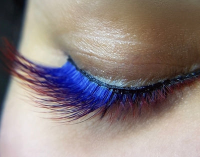 Red Yellow Ombré False Lashes #2