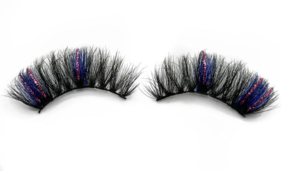 Pink Blue Glitter False Lashes ‘Seapunk’