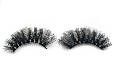 White Silver Glitter Lashes