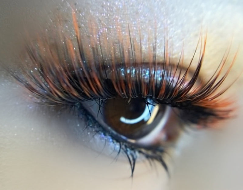 Orange Black Lashes