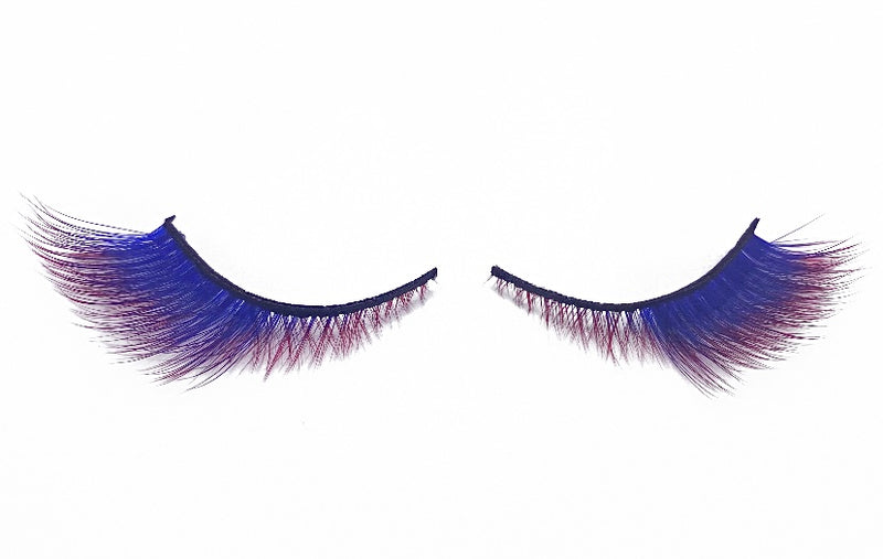 Blue red Ombré False Lashes pair 