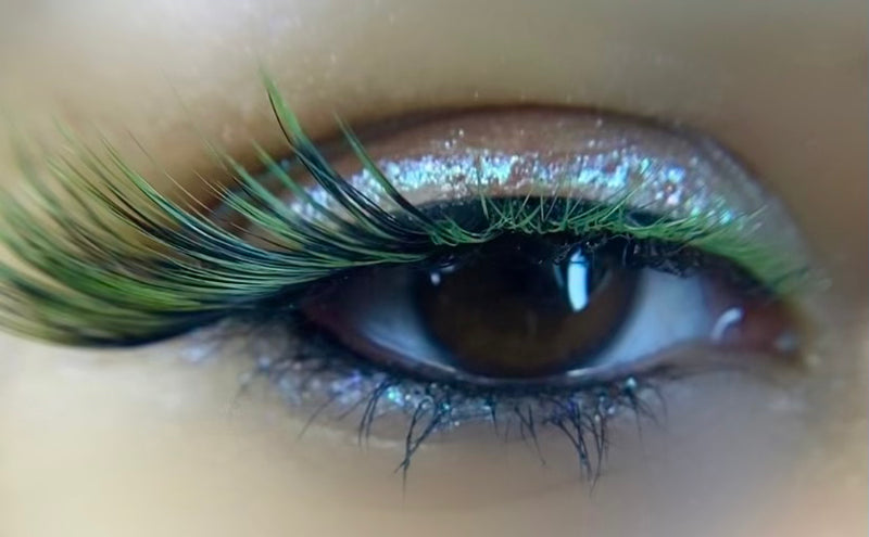 Green Black Ombré False Lashes ‘Poison Ivy’