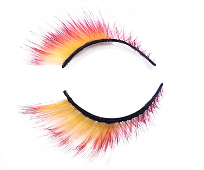 Red Yellow Ombré False Lashes ‘Electronica’