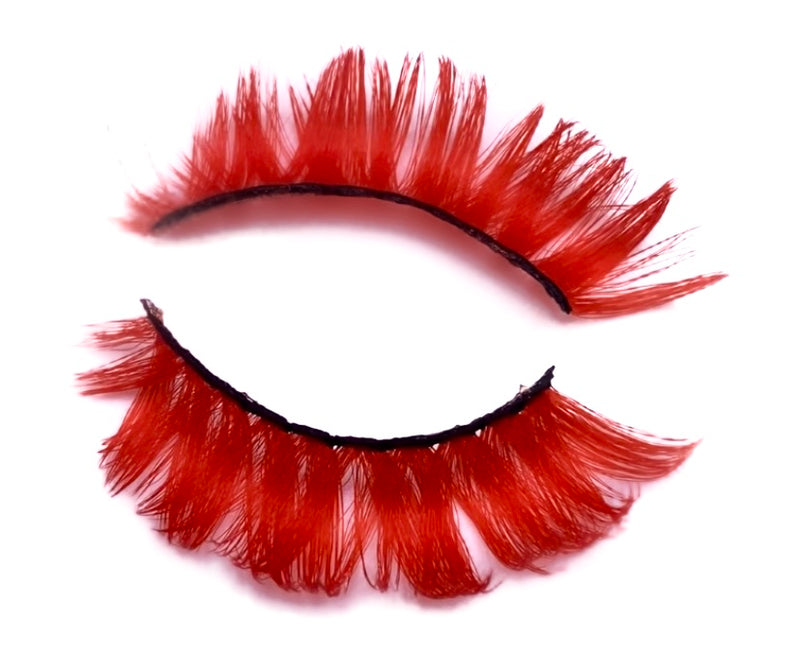 Red lashes faux mink 