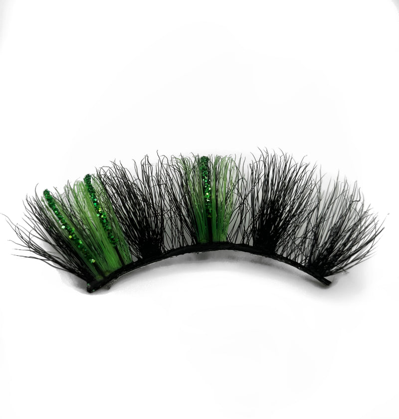 Green Glitter Lashes