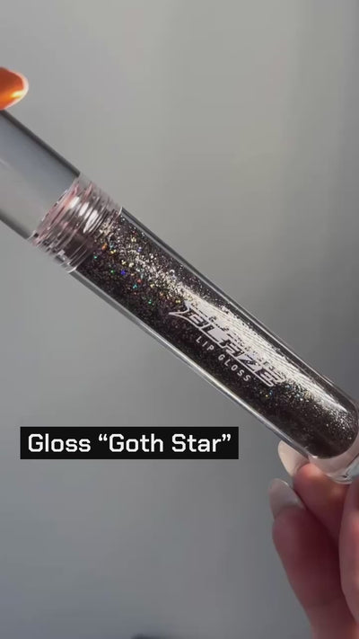 Black Holographic glitter lipgloss video swatch 