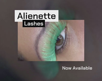 Dark Green False Lashes ‘Alienette’